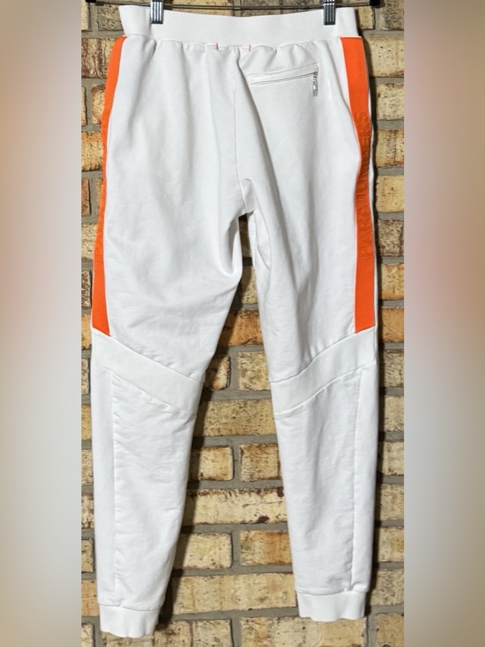 Parajumpers white orange fleece jogger pants elastic waist tapered XS womens - Picture 2 of 5